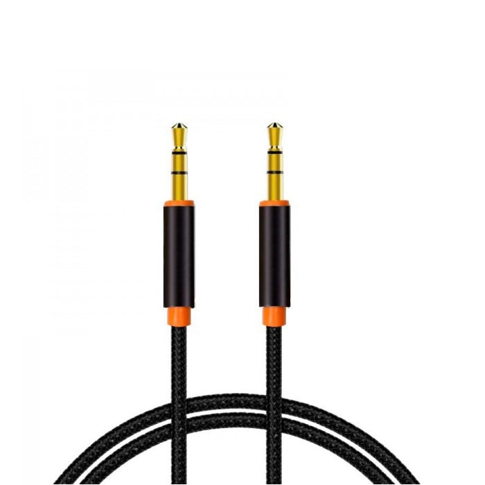 Cable auxiliar de audio 3.5mm Kingmox, 1.5 M / 5 Pies, cable trenzado, negro