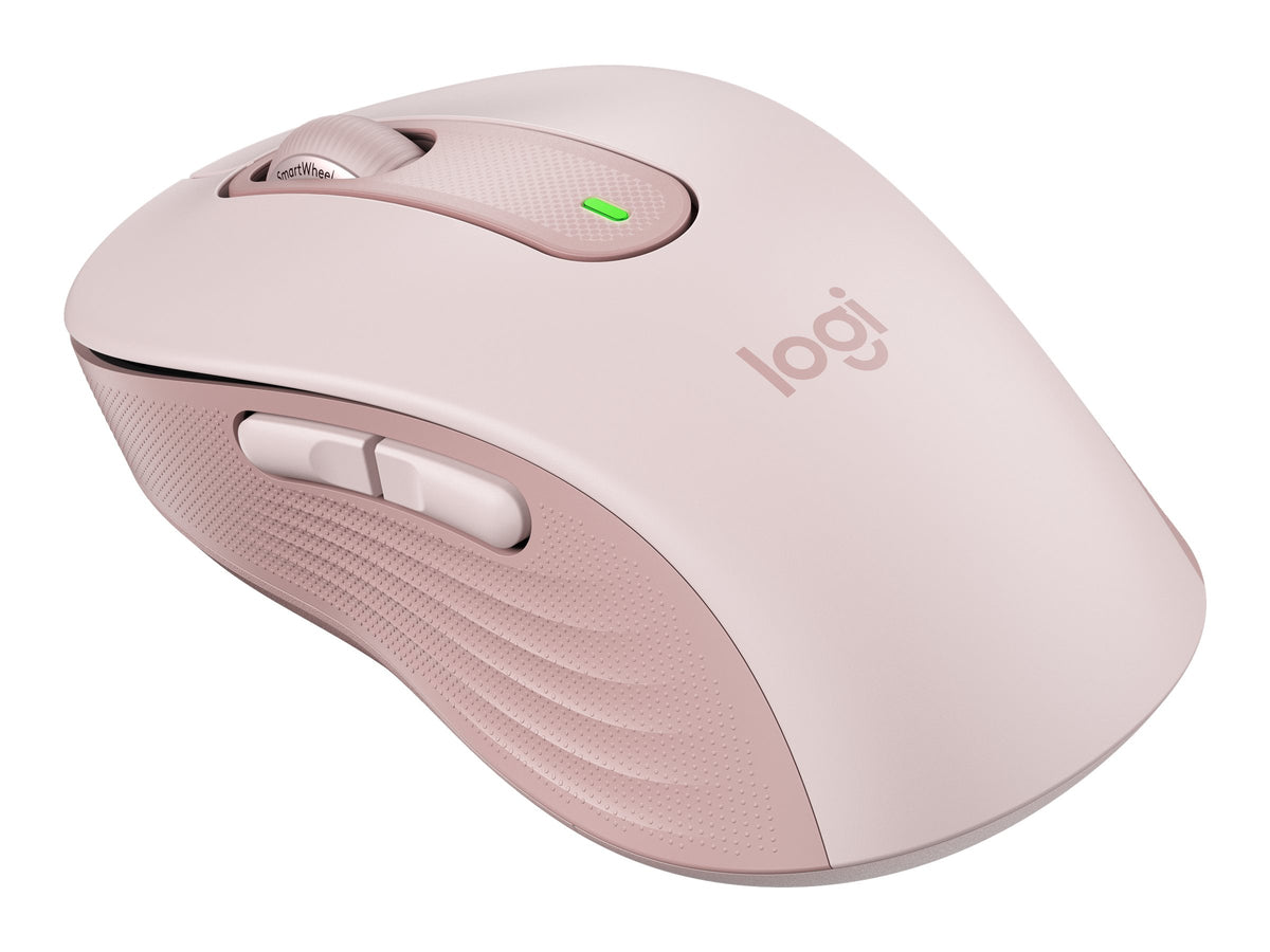 Logitech Signature M650 - Ratón - manos pequeñas - diestro y zurdo - inalámbrico - 2.4 GHz, Bluetooth - receptor de USB Logitech Logi Bolt - rosa