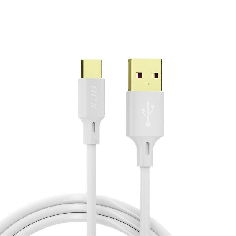 Cable USB 3.1 a USB Tipo C T-VISION de 1 Metro, soporta carga súper rápida 5A, color blanco Clásico