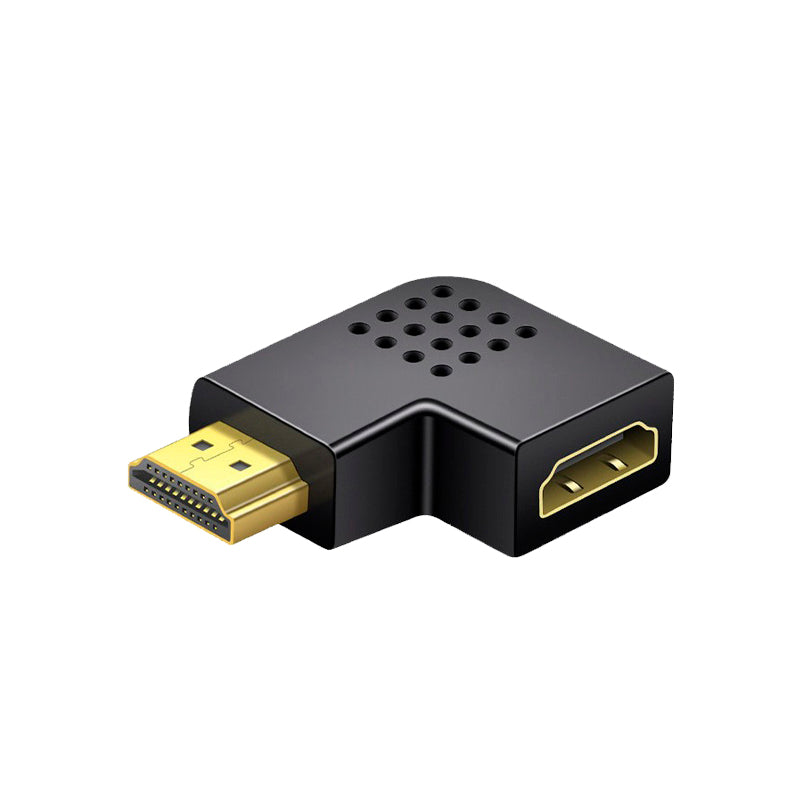 Adaptador HDMI Macho a Hembra, en Forma de L, 90 grados hacia la derecha