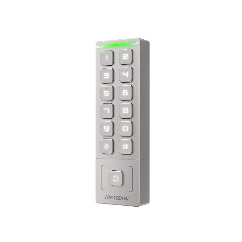Control de acceso HIKVISION K1T809MX, con tarjeta (M1) y PIN, IP65
