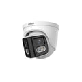 Cámara IP Domo DAHUA WizSense, H.265 POE 2.8mm, 180°, 8MP, IR25m + Led 20M, Micrófono, IP67, Metal