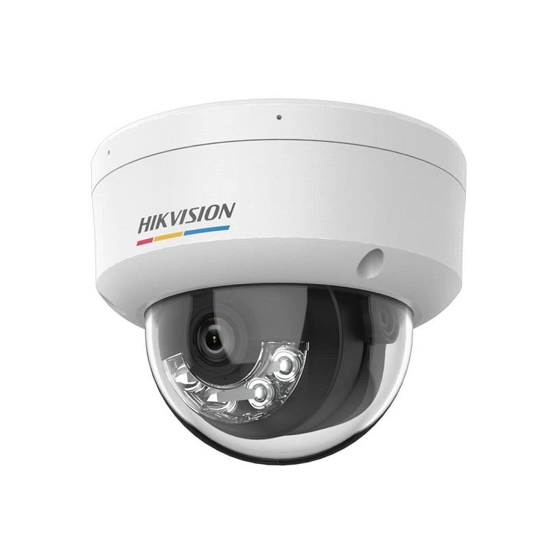 Camara IP Domo Hikvision POE, 2.8mm, 4MP, IR 30m Smart Hybrid Light, Color Vu, Micrófono, IP67, IK08, Plástico y Metal, Tipo Cúpula