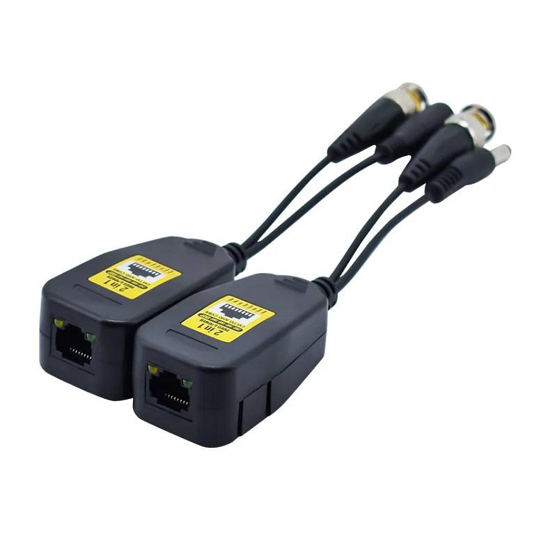 Video Balun 4K HD RJ45 BNC+DC, con poder de 1 Channel Passive Pares Gold