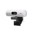 Webcam Logitech BRIO 500, Full HD 4MP, micrófono incorporado, conexión USB-C Plug and Play. Blanca