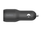 Belkin BoostCharge Dual Car Charger - Car power adapter - 37 Watt - PD 3.0 - 2 output connectors (USB, 24 pin USB-C)