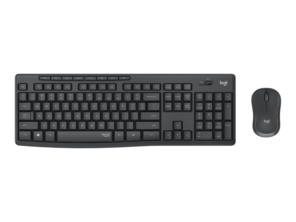 Logitech MK295 Silent - Juego de teclado y ratón - inalámbrico - 2.4 GHz - Black