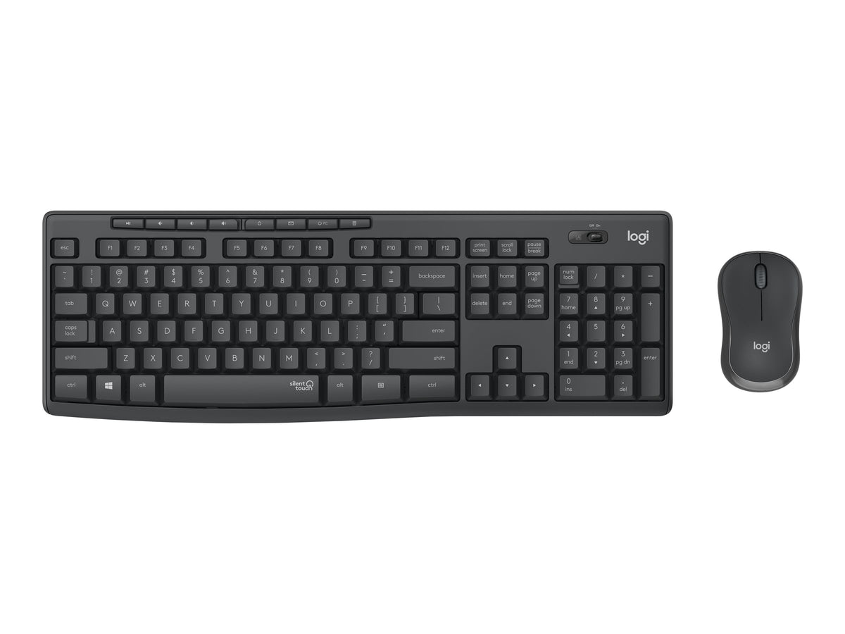 Logitech MK295 Silent - Juego de teclado y ratón - inalámbrico - 2.4 GHz - Black