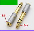 Adaptador de Audio 6.5mm Macho a 3.5mm Hembra, chapado en oro