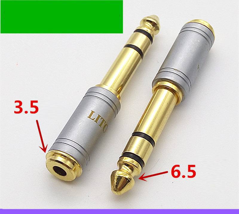 Adaptador de Audio 6.5mm Macho a 3.5mm Hembra, chapado en oro