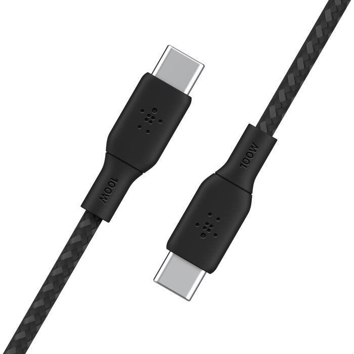 Belkin BoostCharge - Cable USB - 24 pin USB-C (M) a 24 pin USB-C (M) - 2 m - negro - para Apple 10.9-inch iPad Air; Google Pixel 4a, 5, 6; Samsung Galaxy Note20, S21, S21 5G, S22