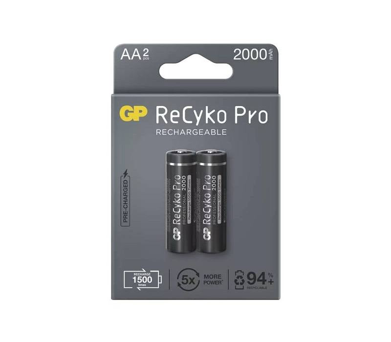 Bateria GP ReCyko Pro AA Recargable, 2000mAh,  2 unidades, Gris