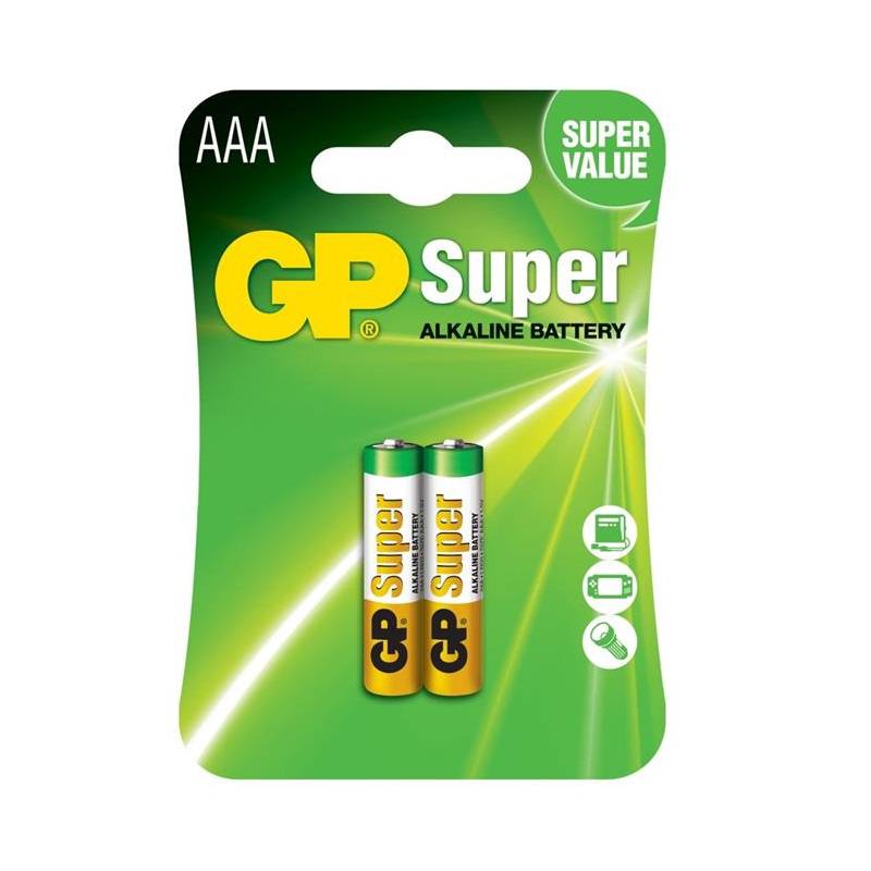 Bateria GP Super Alkaline AAA 1.5V 2 Unidades, LR03