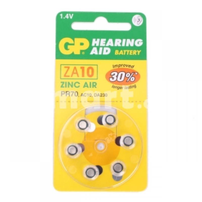 BATERIA HEARING AID GP ZA10 ZINC AIR, 1.4V, 30% MAS, PR70/AC10/DA230