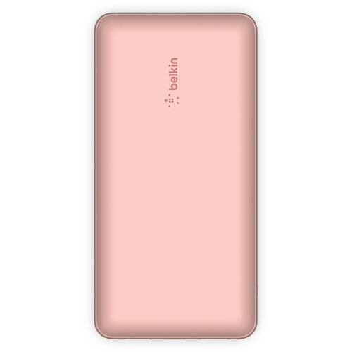 Belkin BoostCharge - Power bank - 20000 mAh - 15 Watt - 3 A - 3 output connectors (24 pin USB-C, 2 x USB) - on cable: USB-C - rose gold