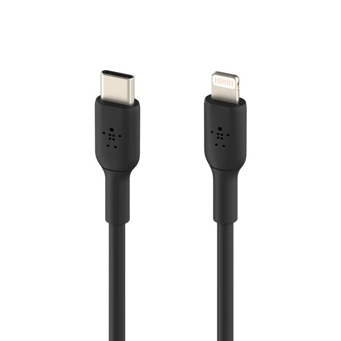 Belkin BoostCharge - Cable Lightning - 24 pin USB-C macho a Lightning macho - 1 m - negro - suministro de potencia USB (18W)