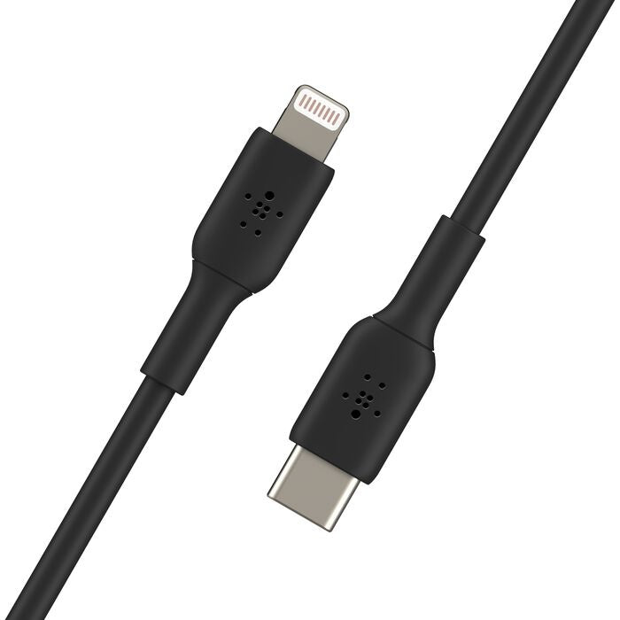 Belkin BoostCharge - Cable Lightning - 24 pin USB-C macho a Lightning macho - 1 m - negro - suministro de potencia USB (18W)