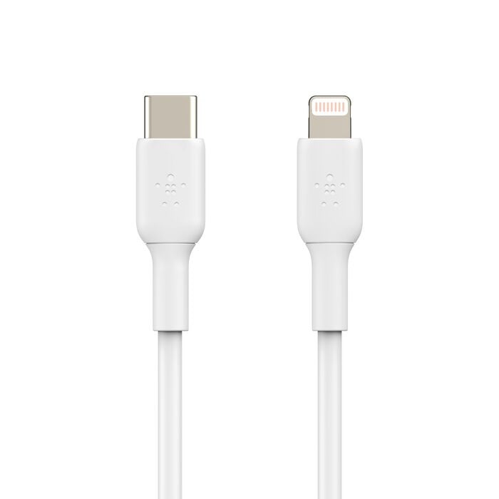 Belkin BoostCharge - Cable Lightning - 24 pin USB-C macho a Lightning macho - 1 m - blanco - suministro de potencia USB (18W)