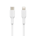Belkin BoostCharge - Cable Lightning - 24 pin USB-C macho a Lightning macho - 1 m - blanco - suministro de potencia USB (18W)