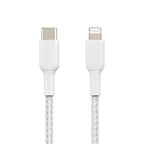 Belkin BoostCharge - Cable Lightning - 24 pin USB-C macho a Lightning macho - 1 m - blanco - suministro de potencia USB (18W)
