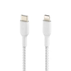 Belkin BoostCharge - Cable Lightning - 24 pin USB-C macho a Lightning macho - 1 m - blanco - suministro de potencia USB (18W)