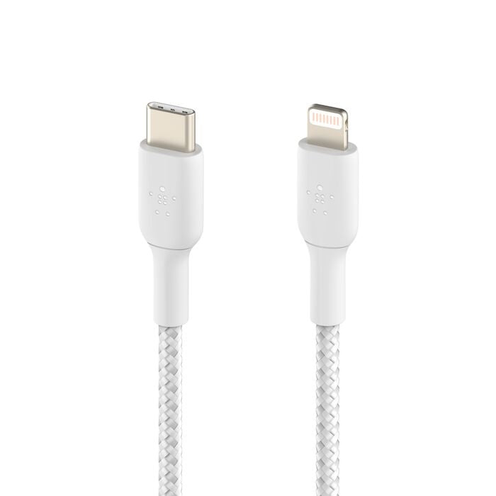 Belkin BoostCharge - Cable Lightning - 24 pin USB-C macho a Lightning macho - 1 m - blanco - suministro de potencia USB (18W)