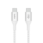 Belkin BoostCharge - Cable USB - 24 pin USB-C (M) a 24 pin USB-C (M) - USB 2.0 - 2 m - compatible con hasta 240 W de potencia - blanco