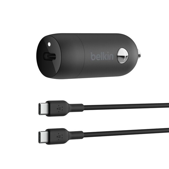 Belkin BoostCharge - Car power adapter - 30 Watt - 3 A - Fast Charge, Power Delivery 3.1 (24 pin USB-C) - black