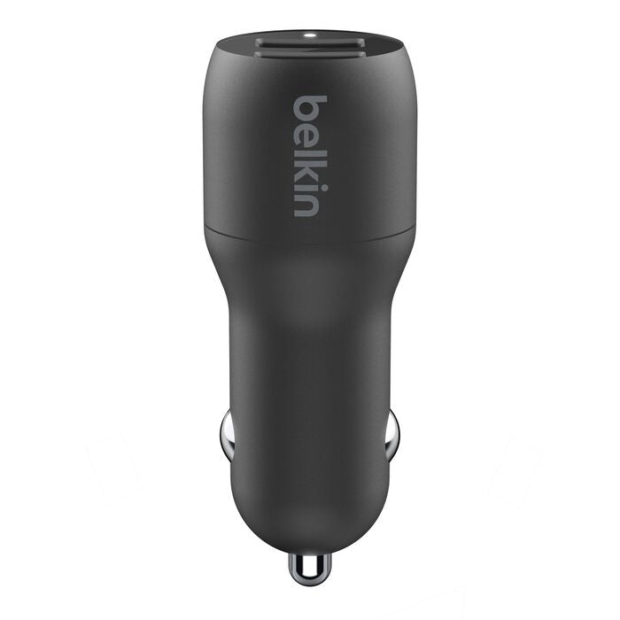 Belkin BoostCharge Dual Charger - Car power adapter - 24 Watt - 4.8 A - 2 output connectors (USB) - black