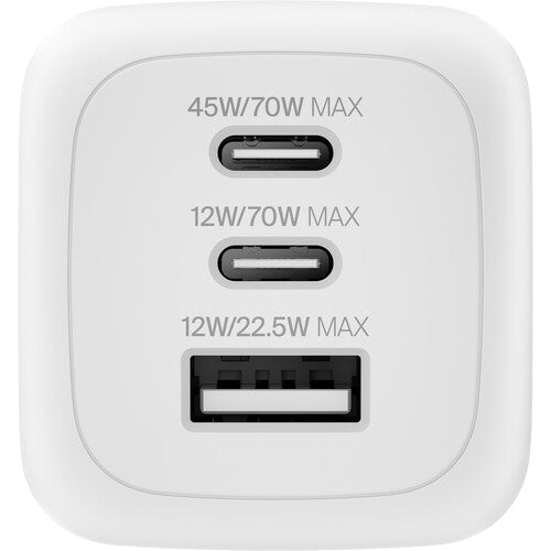 Belkin - Wall Charger - Lithium ion - Para Apple / Samsung phones - 70W USB-C PD PPS 2 USB-C