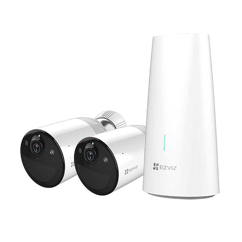 Kit Cámaras EZVIZ BC1-B2, 2x IP Bullet 2MP 1080p FHD + estación base, audio bidireccional, IP66, bateria integrada
