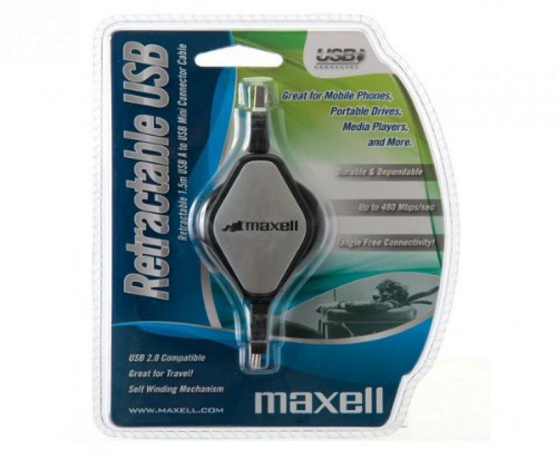 CABLE USB A MICRO USB, 1.5M, RETRACTABLE