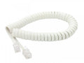 CABLE DE TELEFONO PARA AURICULAR 7 PIES, ESPIRAL BLANCO