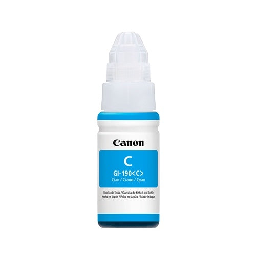 Canon GI 190 C - 70 ml - cián - original - recarga de tinta - para Maxx Tinta G3102; MegaTank G2110, G3111; PIXMA G-1110, G2100, G2110, G3110, G4100, G4110