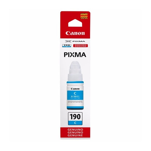 Canon GI 190 C - 70 ml - cián - original - recarga de tinta - para Maxx Tinta G3102; MegaTank G2110, G3111; PIXMA G-1110, G2100, G2110, G3110, G4100, G4110