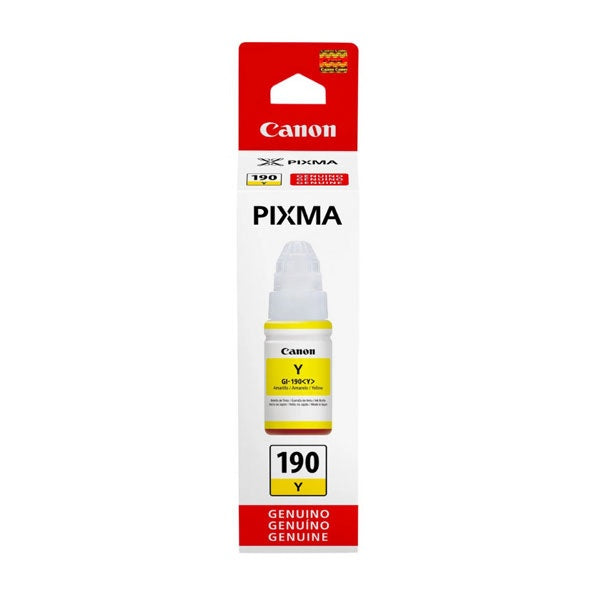 Canon GI 190 Y - 70 ml - amarillo - original - recarga de tinta - para Maxx Tinta G3102, PIXMA G1100, G2100, G3100, G4100