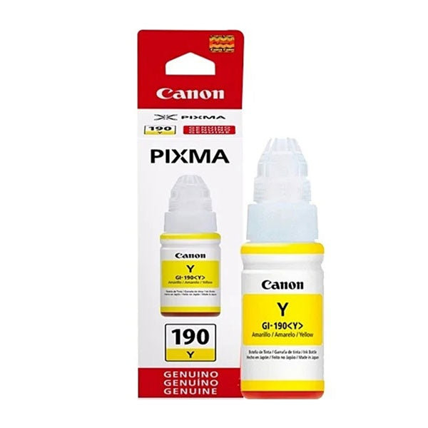 Canon GI 190 Y - 70 ml - amarillo - original - recarga de tinta - para Maxx Tinta G3102, PIXMA G1100, G2100, G3100, G4100