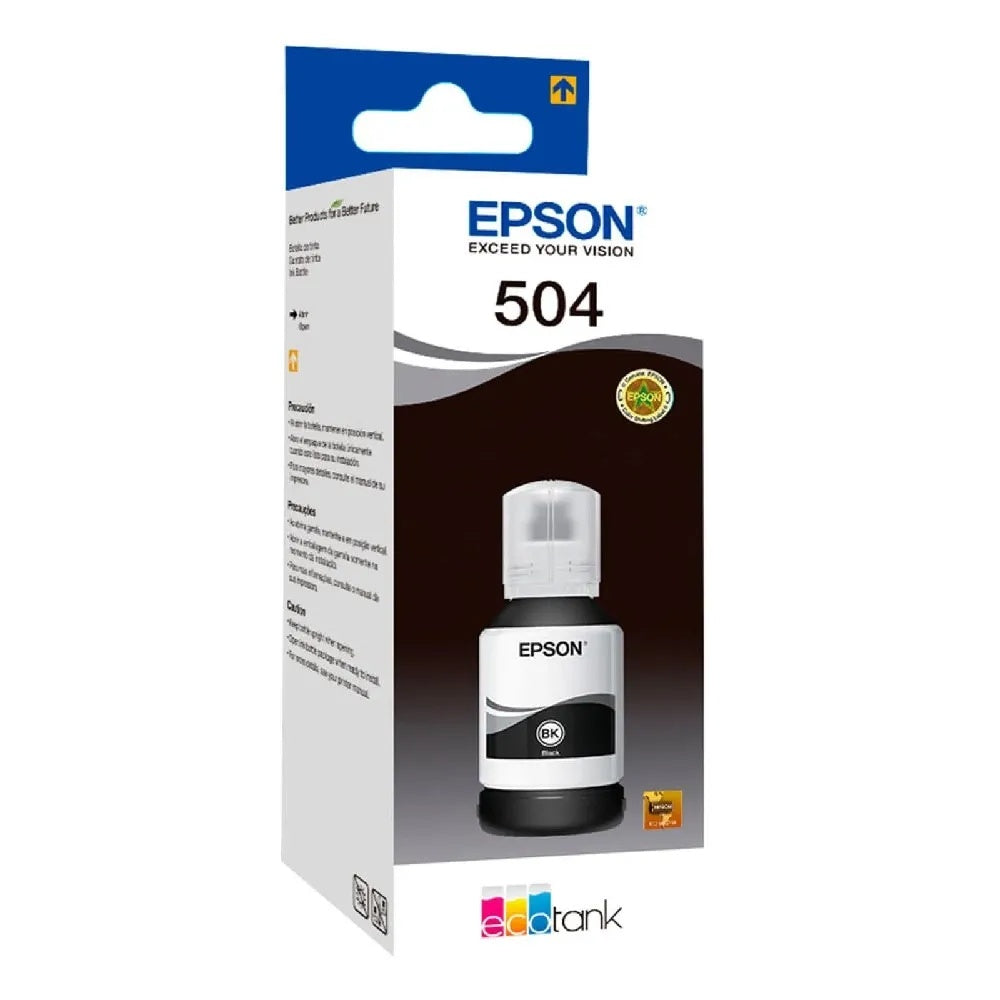 Epson 504 - 127 ml - negro - original - recarga de tinta - para EcoTank L4150, L4160, L4260, L6161, L6171, L6191, L6270; EcoTank ITS L4150, L4160