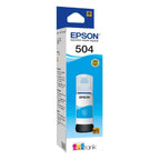 Epson 504 - 70 ml - cián - original - recarga de tinta - para EcoTank L4150, L4260, L6161, L6171, L6191, L6270