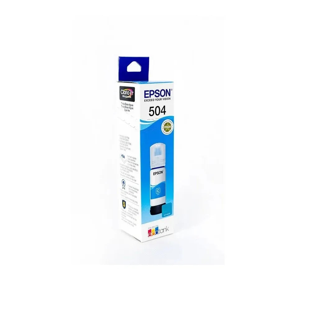 Epson 504 - 70 ml - cián - original - recarga de tinta - para EcoTank L4150, L4260, L6161, L6171, L6191, L6270