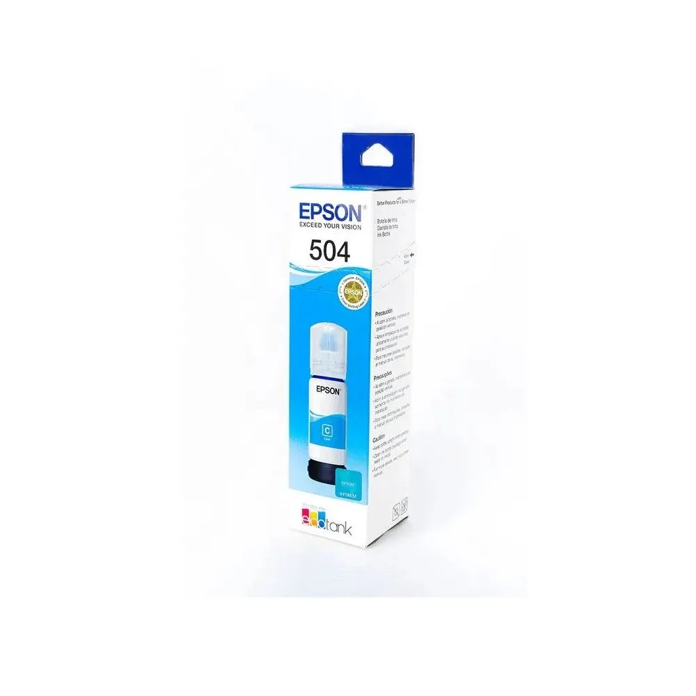Epson 504 - 70 ml - cián - original - recarga de tinta - para EcoTank L4150, L4260, L6161, L6171, L6191, L6270
