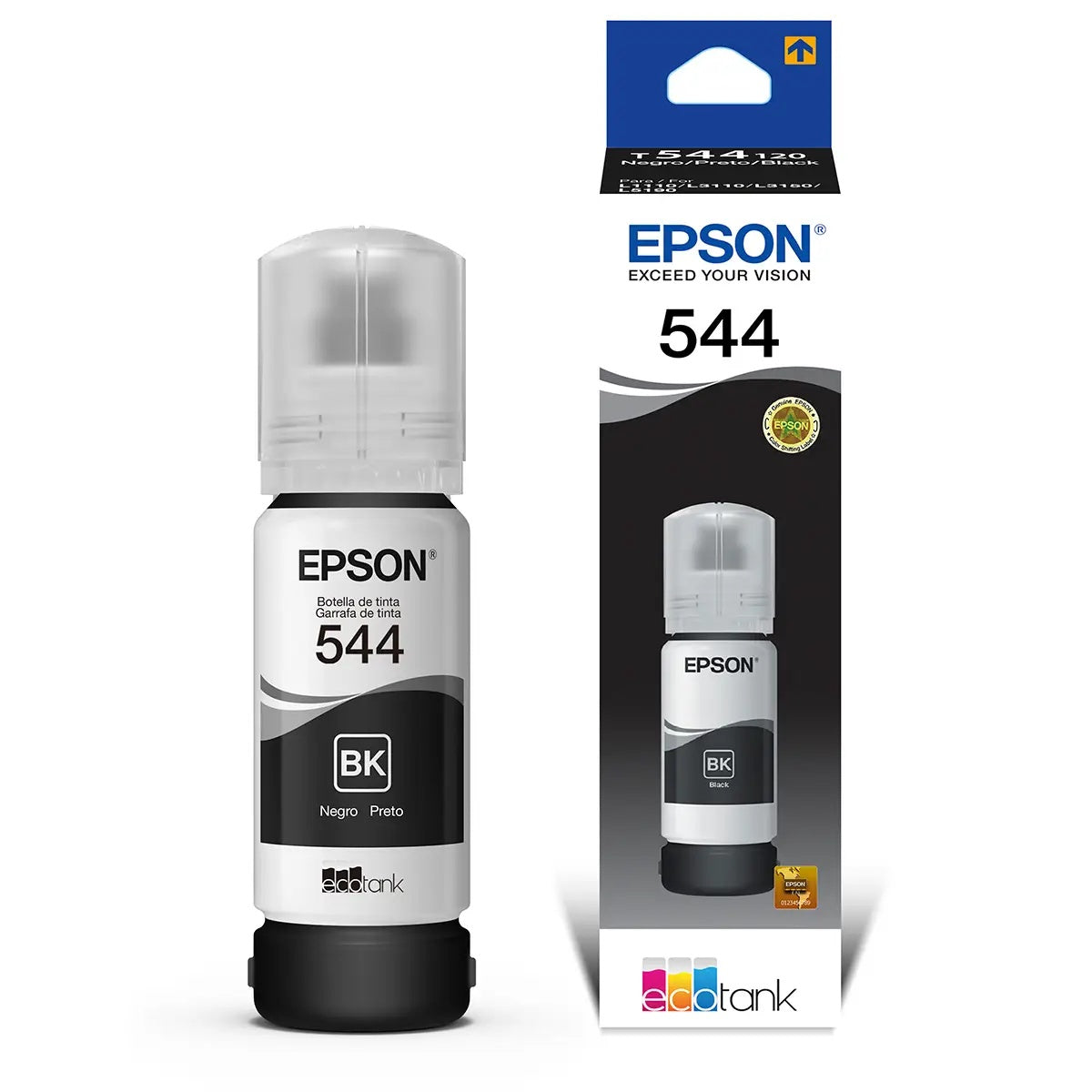 Epson 544 - 65 ml - negro - original - recarga de tinta - para EcoTank L1110, L1210, L3110, L3150, L3210, L3250, L3260, L5290
