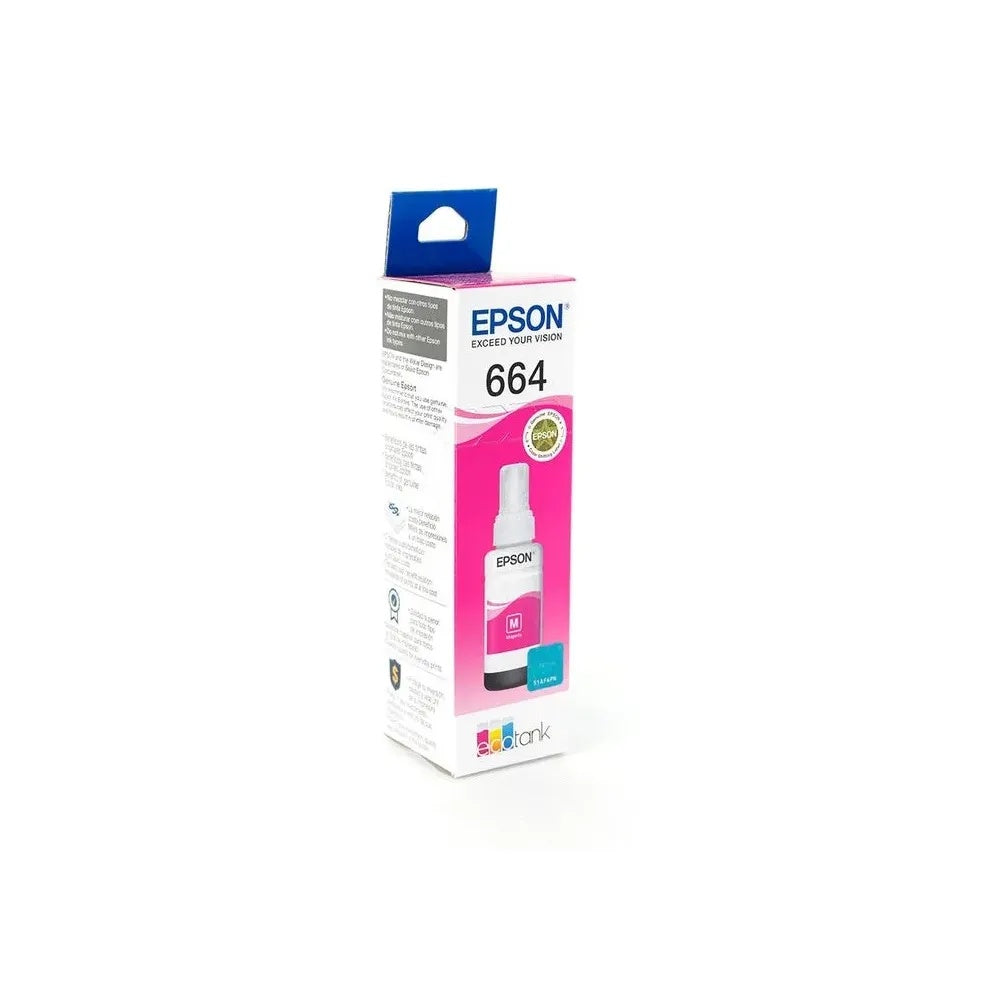 Epson T664 - Magenta - original - cartucho de tinta - para Epson L380, L386, L395, L495; EcoTank ET-2600, 2650, L1455, L396, L606, L656
