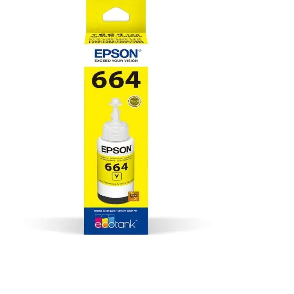 Epson T664 - Amarillo - original - recarga de tinta - para Epson L380, L386, L395, L495; EcoTank ET-2600, 2650, L1455, L396, L606, L656