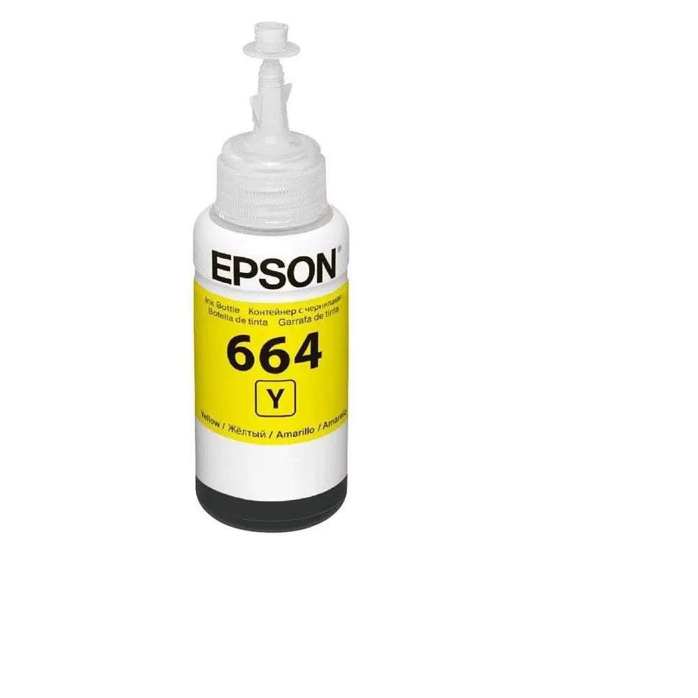 Epson T664 - Amarillo - original - recarga de tinta - para Epson L380, L386, L395, L495; EcoTank ET-2600, 2650, L1455, L396, L606, L656
