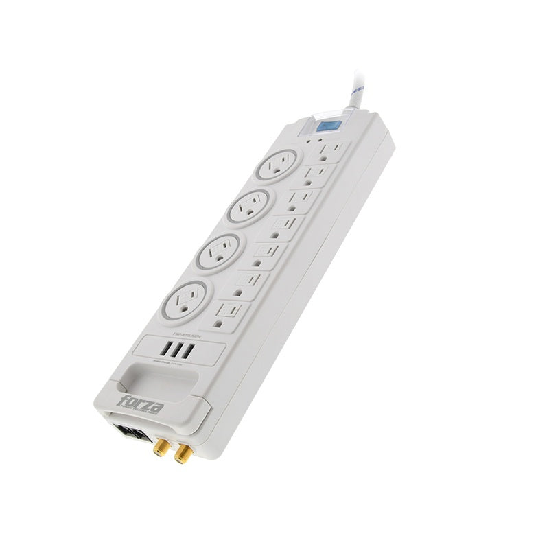 Forza - Surge protector - AC 110/220 V - 11 Tomas de Corriente - NEMA 3USB 5ft WH