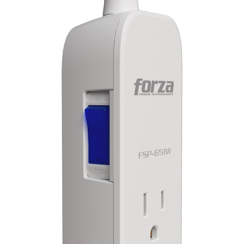 Forza - Surge protector - AC 110/220 V - 6 Tomas de Corriente - NEMA 1.5FT 500J WH