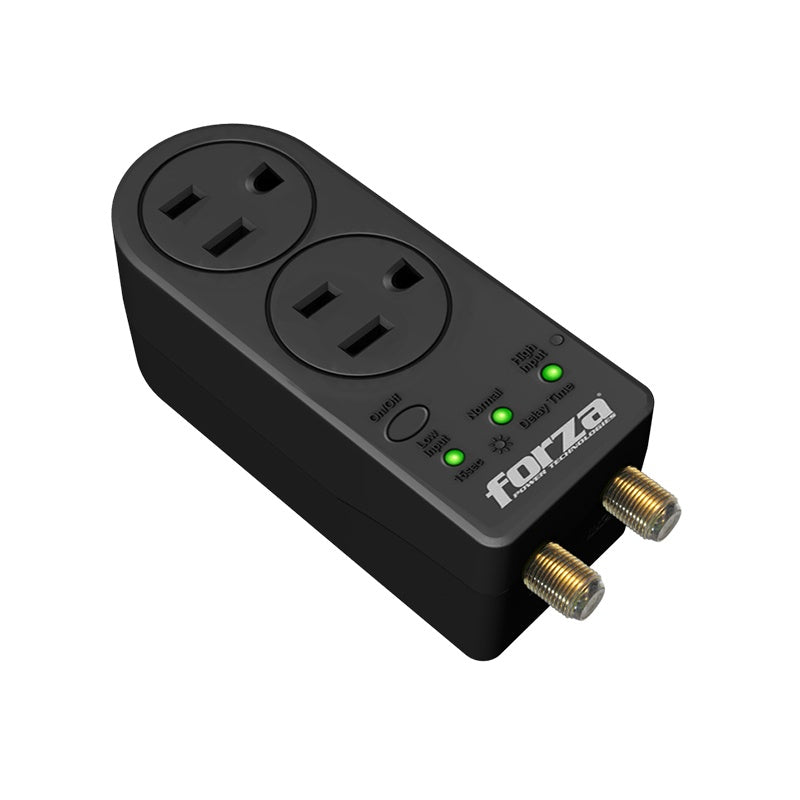 Forza Power Technologies - Automatic voltage regulator - Forza Voltage Protector FVP-0200C Coaxial 2 Out 110V US Plug
