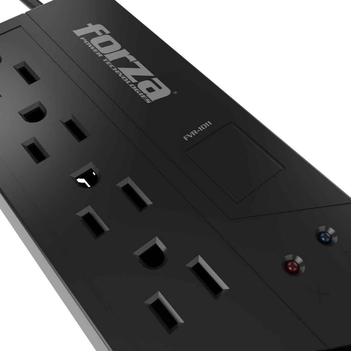 Forza FVR Series FVR-1011 - Regulador automático de voltaje (montaje en pared) - CA 115 V - 500 vatios - 1000 VA - conectores de salida: 4 - negro