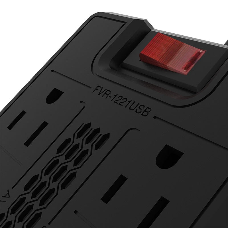Forza - Automatic voltage regulator - AC 110 V - 8 Tomas de Corriente - 1200 VA - 600W NEMA 5-15 2-USB